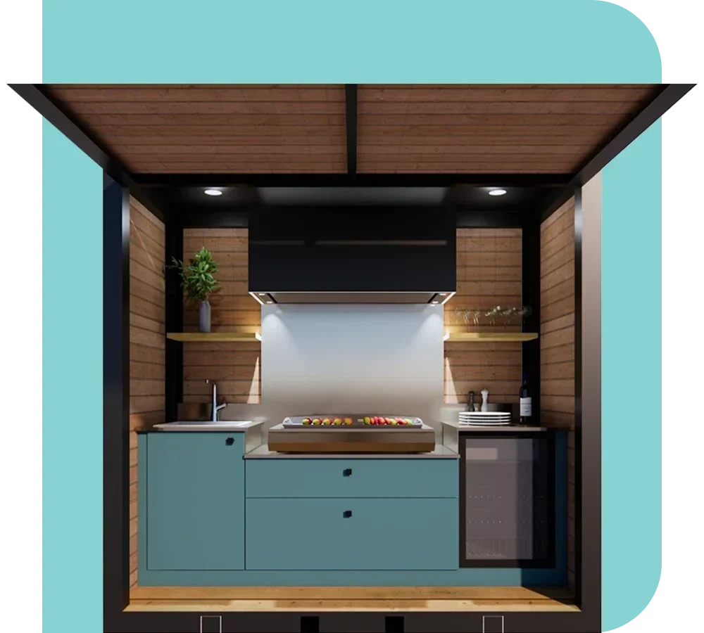 cuisine couverte exterieure Alicia Bob concept